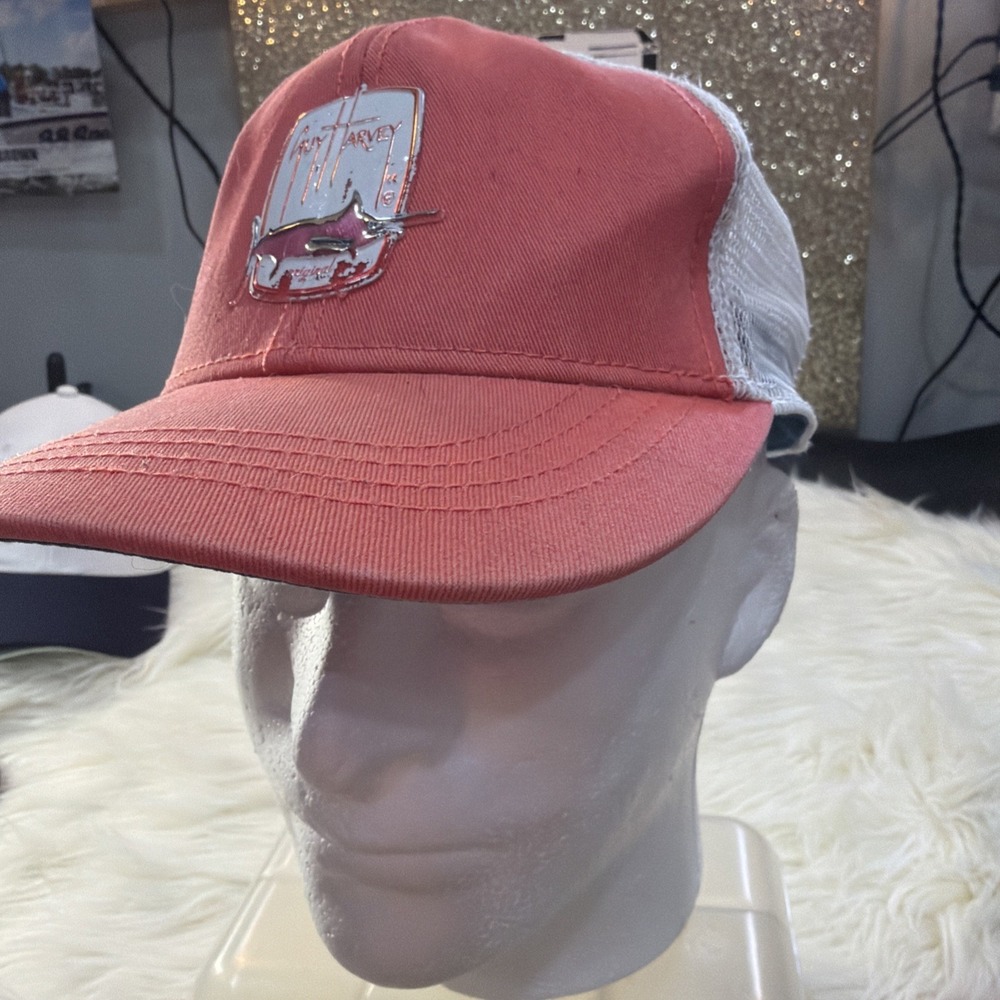 Preowned Women's Guy Harvey Pink Logo Mesh Back‎ Adjustable Baseball Cap.